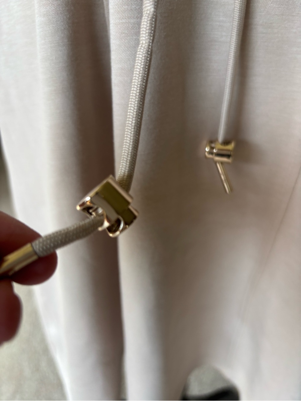 Casual Drawstring Dress in Light Beige M - Picture 6 of 12
